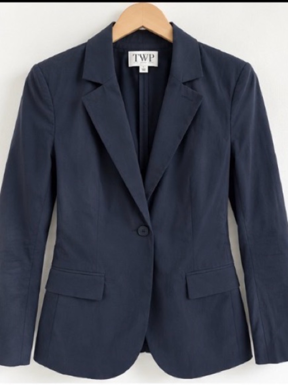 TWP Women's Dark Navy Single-Button Tailored Blazer